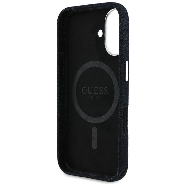 Etui Guess Denim Triangle Logo MagSafe do iPhone 16 czarny zdjęcie 7