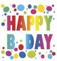 Serwetki papierowe urodzinowe kropki Happy B'day Birthday, 20 szt.