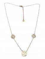 Xuping - naszyjnik celebrytka trzy kółeczka cyrkonie kolor złoty