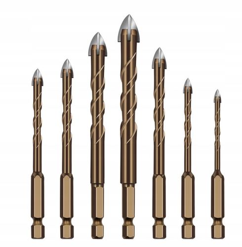 DUŻY ZESTAW WIERTEŁ WIERTŁA DO SZKŁA PŁYTEK CERAMIKI GRESU 7SZT na Arena.pl