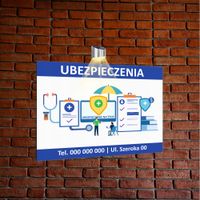 nadruk UV TABLICZKA reklamowa z lampą SZYLD dibond 40x30 ubezpieczenia