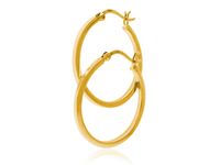 POZŁACANE KOLCZYKI GŁADKIE KOŁA KÓŁKA 3CM POŁYSK