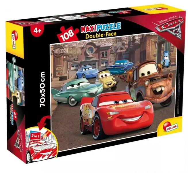 Puzzle dwustronne maxi 108 elementów. Auta 3 zdjęcie 1
