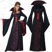 STRÓJ PRZEBRANIE WAMPIRZYCY WAMPIRZYCA DRAKULA BAL HALLOWEEN S M 158