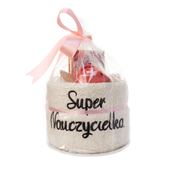 ręcznik + czekolada SUPER NAUCZYCIELKA