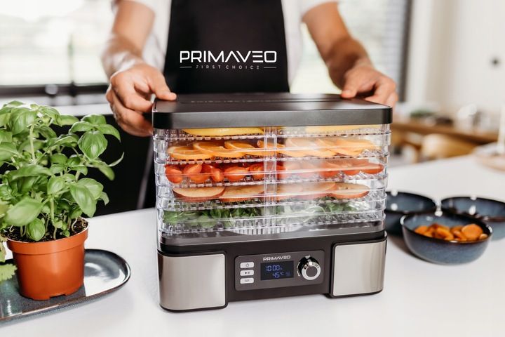 DUŻA SUSZARKA DO GRZYBÓW OWOCÓW TERMOOBIEG 450W ZEGAR PRIMAVEO POJEMNA 12L zdjęcie 15