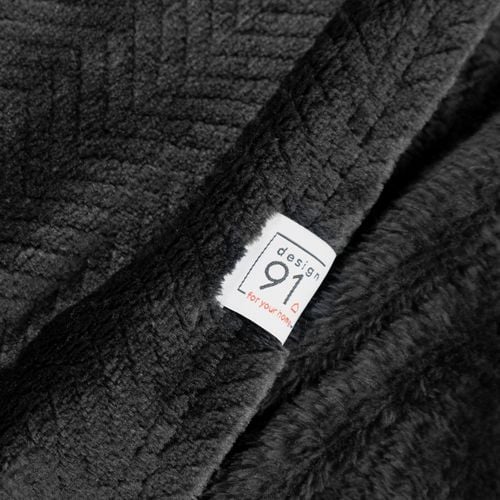 Miękki koc flano z efektem 3D CINDY 170X210 czarny na Arena.pl