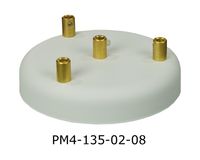 Podsufitka metalowa 4 otwory 135mm kolor biały + mosiądz