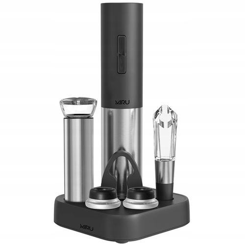 ELEKTRYCZNY KORKOCIĄG OTWIERACZ DO BUTELEK WINA, CZARNY ZESTAW NA PREZENT na Arena.pl