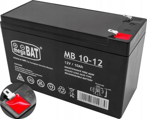 Akumulator AGM BEZOBSŁUGOWY 12V 10Ah (wymiar 7,2Ah/9Ah) ALARM UPS na Arena.pl