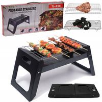 GRILL SKŁADANY TURYSTYCZNY KEMPINGOWY PRZENOŚNY OGRODOWY WĘGLOWY BBQ STAL