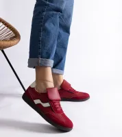 Czerwone niskie sneakersy sznurowane Edelmira 37