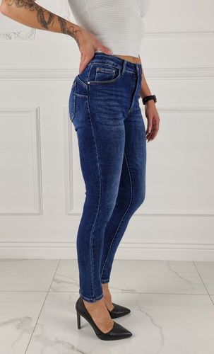 WYGODNE SPODNIE DAMSKIE JEANSOWE Blue Push-Up Plus Size na Arena.pl