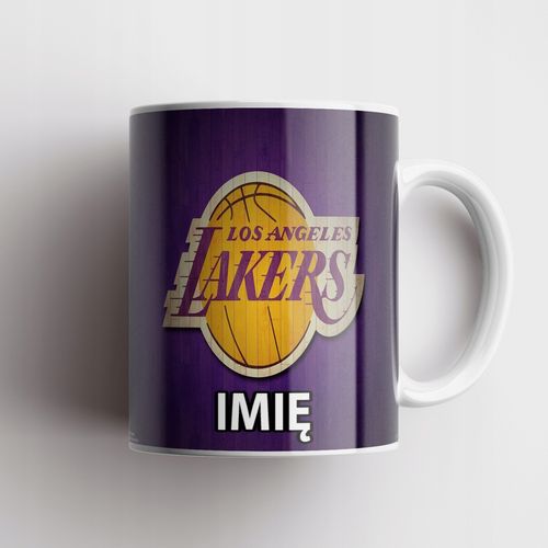 ZESTAW KUBEK + PODKŁADKA - LAKERS KOSZYKÓWKA - PREZENT WIELE WZORÓW + IMIĘ na Arena.pl