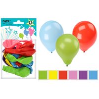 Balony lateksowe kolorowe 12 sztuk 25 cm