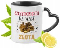 Kubek Czarny Z Uszkiem W Kształcie Serca Dla Szczypiornisty Na Prezent