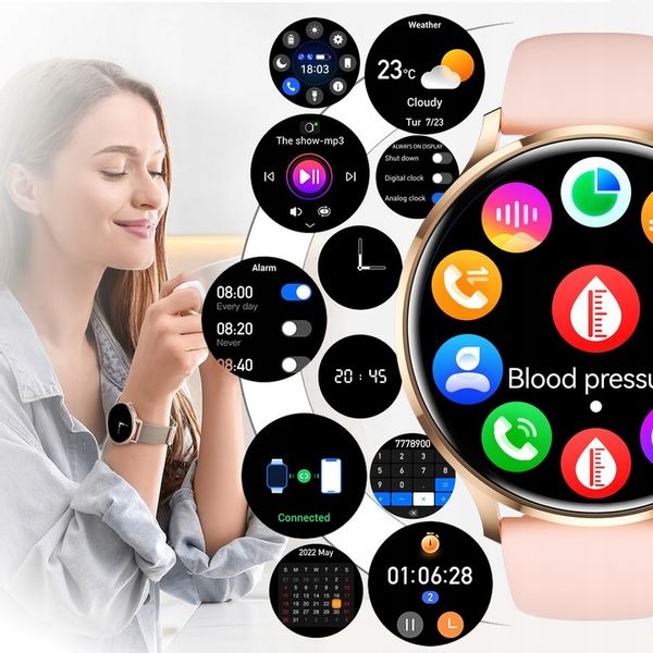 SMARTWATCH DAMSKI Z FUNKCJA ROZMOWY SPORT PULS POMIARY MENU PL SMART WATCH zdjęcie 4