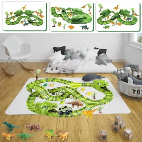 MEGA TOR WYŚCIGOWY XXXL DINOZAUR DINO PARK 240 el. na Arena.pl