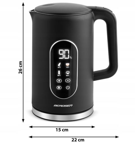 CZAJNIK ELEKTRYCZNY REGULACJA TEMPERATURY 2200W PANEL DOTYKOWY 1,7L BERDSEN na Arena.pl
