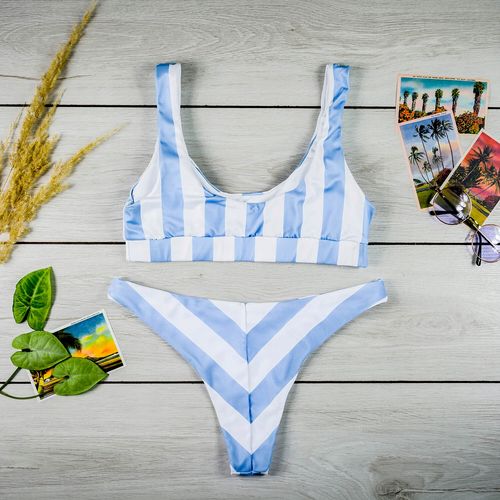 SEKSOWNY STRÓJ KĄPIELOWY BIKINI W PASY DWUCZĘŚĆIOWE HIT KOSTIUM KĄPIELOWY L na Arena.pl