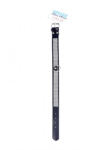 fetish b   series collar with crystals 3 cm silver na Arena.pl