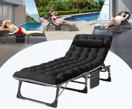 Łóżko Polowe Turystyczne Wędkarskie Leżak Składany z Materacem 194 cm na Arena.pl