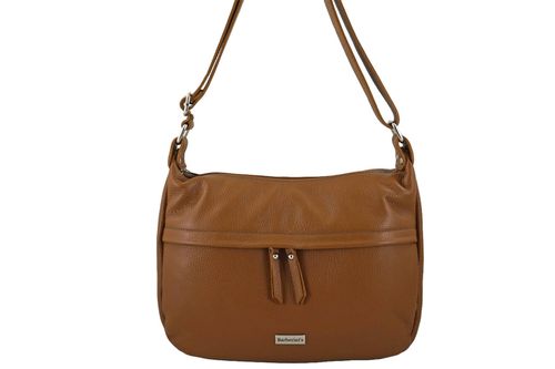 Pojemna torebka na ramię z kieszenią - Brązowa jasna na Arena.pl