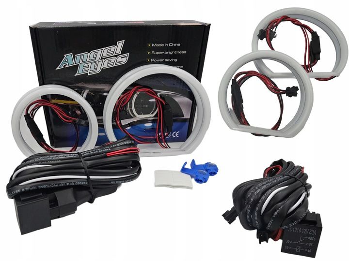 Cotton White Ringi LED BMW E83 X3 E87 E60 E61 E90 E91 Białe Dzienne mocne zdjęcie 1