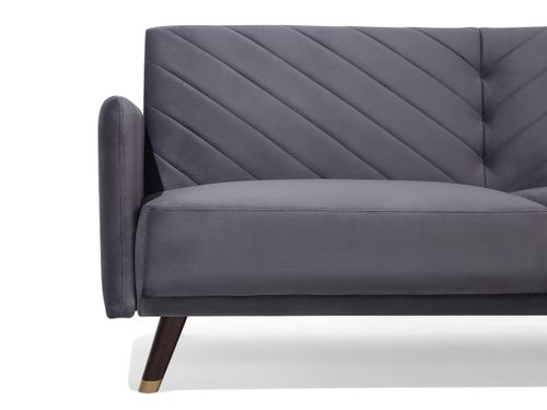 Sofa rozkładana welurowa szara SENJA na Arena.pl