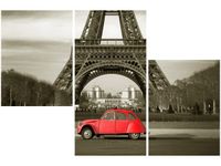 OBRAZ CZERWONY CITROEN 2CV WIEŻĄ EIFFLA