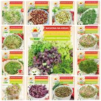 ZESTAW NASIONA NA KIEŁKI MIX ODMIAN ŁATWA UPRAWA MICROGREENS 21 SZT. GRATIS