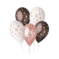 balony w gwiazdy różowo złote 13"/6szt. ślub party