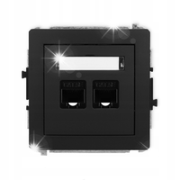 GNIAZDO KOMPUTER 2xRJ45 5e KARLIK DECO CZARNY MAT