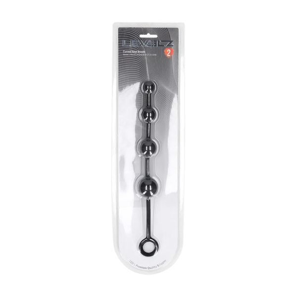 Curved Silicone Anal Beads - Black zdjęcie 2