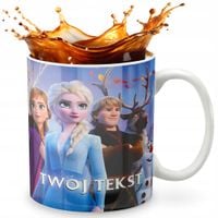 KUBEK 330ml GRAFIKA PREZENT ŚWIĘTA WZÓR - BAJKA KRAINA LODU + IMIĘ