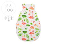 śpiworek niemowlęcy całoroczny ocieplany 75 cm- flamingi
