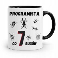 Kubek Czarny Informatyka Programisty Od 7 Bugów Z Nadrukiem Ze Zdjęciem