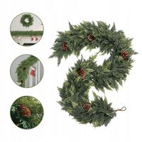 GIRLANDA ŚWIĄTECZNA SZTUCZNA 180CM ZIELONA OZDOBNA DO OKIEN I BALUSTRADY