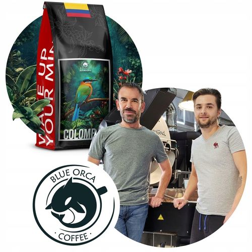 KAWA ZIARNISTA 2x1kg ŚWIEŻO PALONA BRAZIL+KOLUMBIA - 100% ARABICA-BLUE ORCA na Arena.pl