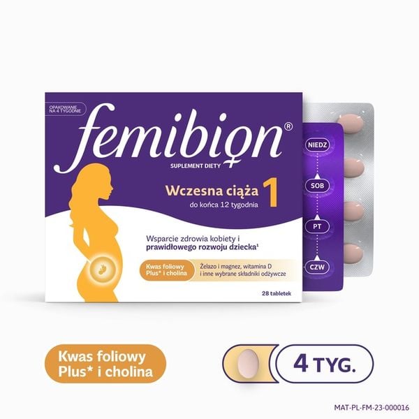 Femibion 1 Wczesna Ciąża 28 tabletek zdjęcie 2