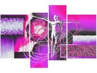 130CM 85 OBRAZ 4 ELEM TAŃCZĄCE POSTACIE FIOLECIE ŚCIENNY