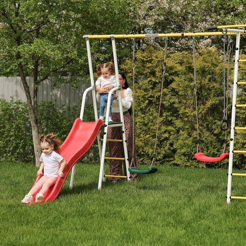 Plac Zabaw Małpka Plus | Zjeżdżalnia Drabinki Huśtawka łańcuchowa | 100 kg na Arena.pl