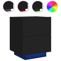 Szafka nocna z LED, czarna, materiał drewnopochodny