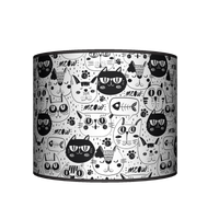 Abażur Walec - Koty (czarne)