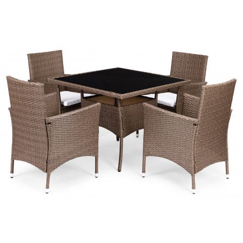 KOMPLET MEBLI OGRODOWYCH MULTIGARDEN Z TECHNORATTANU DLA 4 OSÓB na Arena.pl