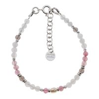 Bransoletka mix - Rubelit, Kamień Księżycowy, Perła i srebro