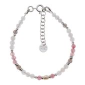 Bransoletka mix - Rubelit, Kamień Księżycowy, Perła i srebro