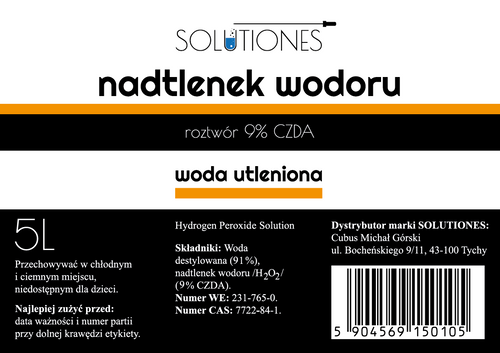 Nadtlenek wodoru 9% woda utleniona 5l Solutiones na Arena.pl