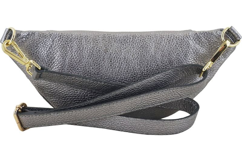 Modna torebka nerka metalizowana - Srebrna ciemna zdjęcie 4