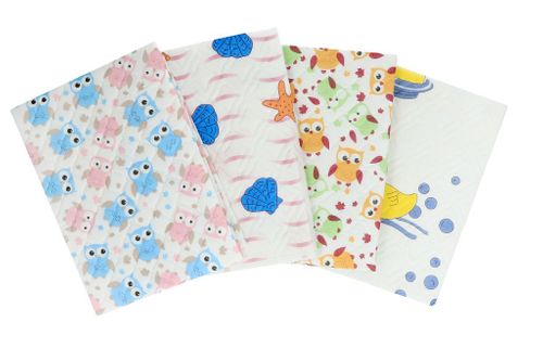 Chłonny nieprzemakalny podkład PEVA 55x70cm SOWY NIEBIESKO-RÓŻOWE na Arena.pl